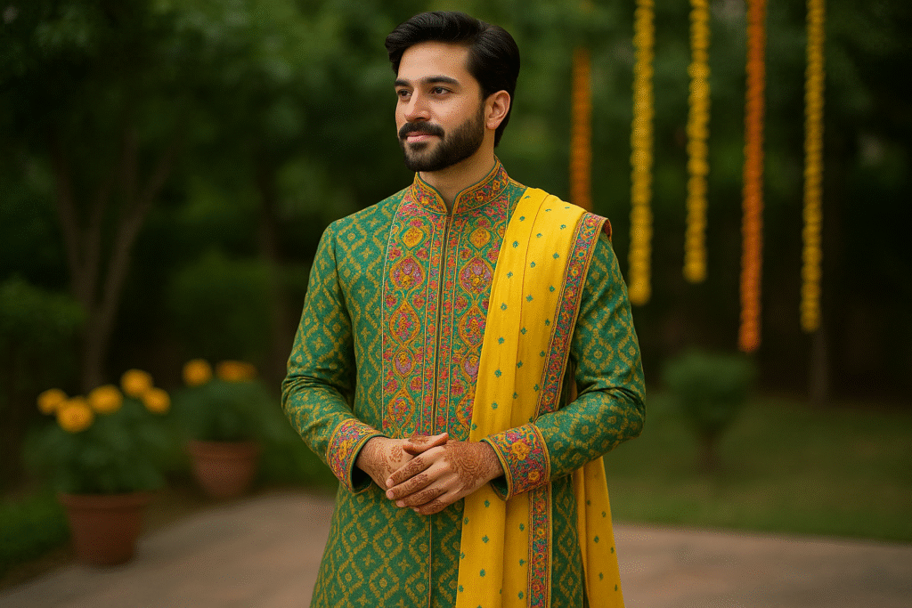 mehndi dress for groom